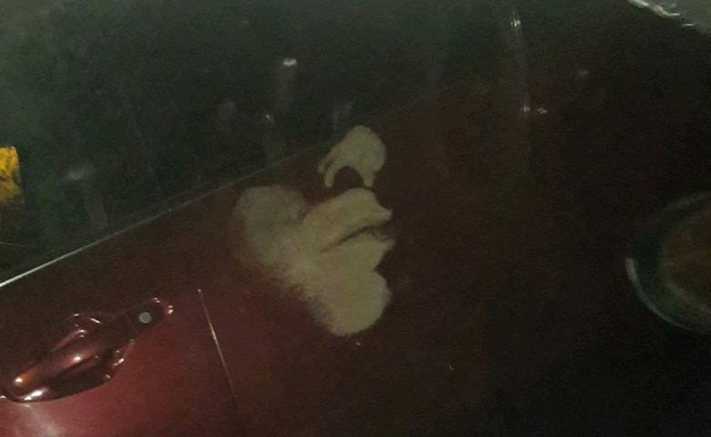 Na automobilu su se pojavili sablasni otisci lica i dlanova