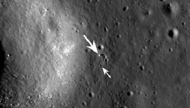 Mjesto slijetanja sonde Changye-3 i luna rover kineskog Yutua na slici iz LRO sonde