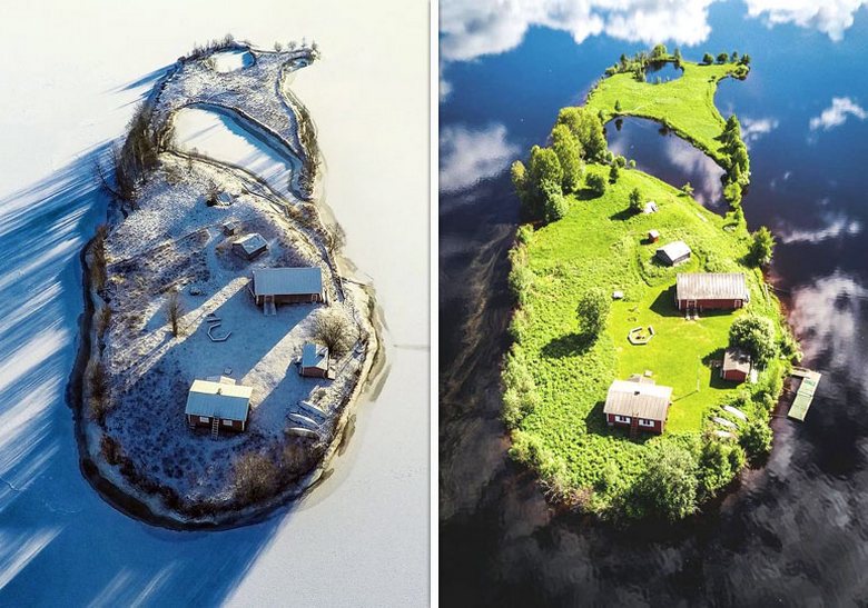 Godišnja doba na ugodnom ostrvu bajkovite Laponije